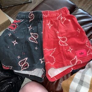 Nike Women's Red and Black Athletic Shorts